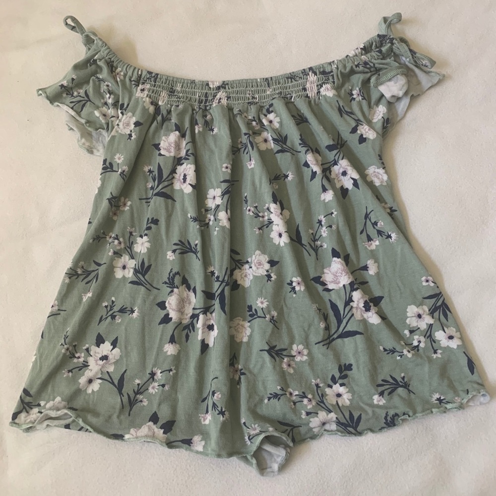 Cute floral off the shoulder top